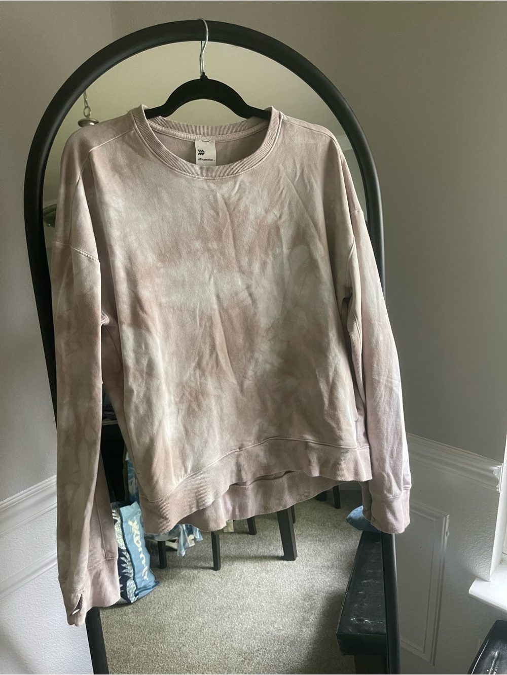 all in motion Women's Blush Taupe Tie-Dye Crewneck Sweatshirt